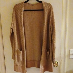 *Bundle Amazon Women's Cream And Light Burnt Orange Open-Front Cardigan